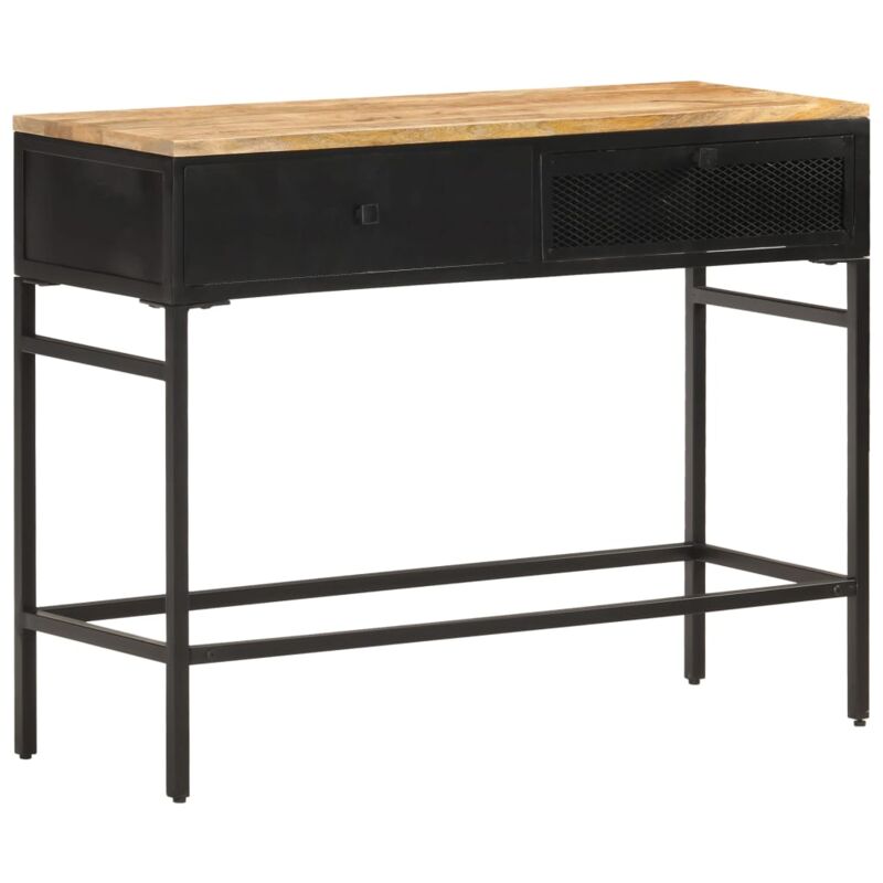 

vidaXL Aparador de madera maciza de mango rugosa 100x35x77 cm - Negro