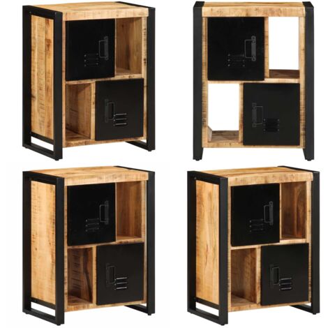 Aparador de madera maciza de mango rugosa 55x35x70 cm - Madera maciza - Madera de mango
