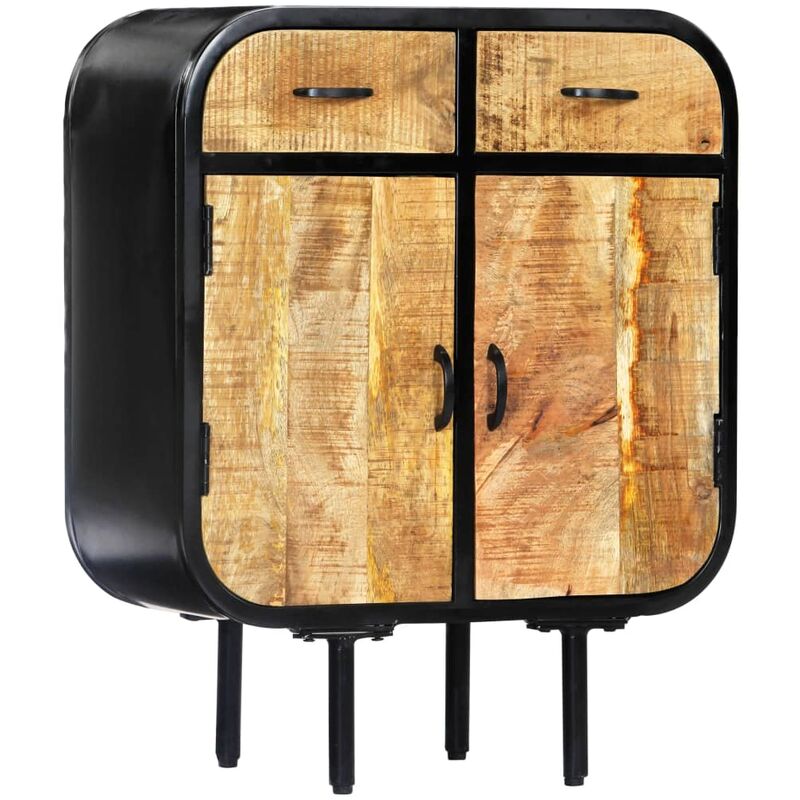 

Aparador de madera maciza de mango y hierro 60x30x75 cm