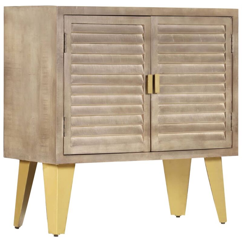 

vidaXL Aparador de madera maciza de mango y hierro fundido 80x35x80 cm - Marrón
