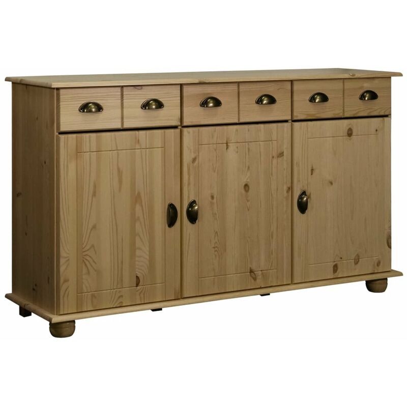 

Happyshopping - Aparador de madera maciza de pino 134x39x79,5 cm