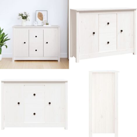 Aparador de madera maciza de pino blanco 100x35x74 cm - Almacenamiento - Muebles de madera