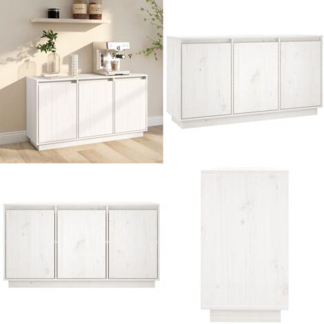 Aparador de madera maciza de pino blanco 111x34x60 cm - Aparador de pino - Aparador moderno