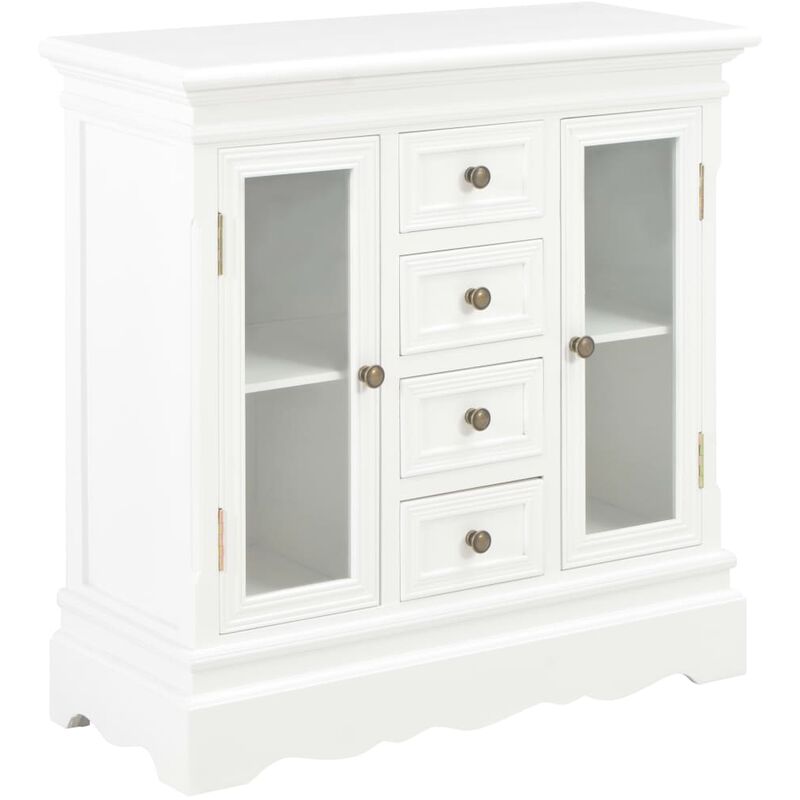 

Aparador de madera maciza de pino blanco 70x28x70 cm - Blanco