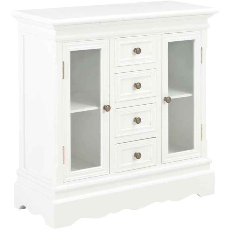 

vidaXL Aparador de madera maciza de pino blanco 70x28x70 cm - Blanco
