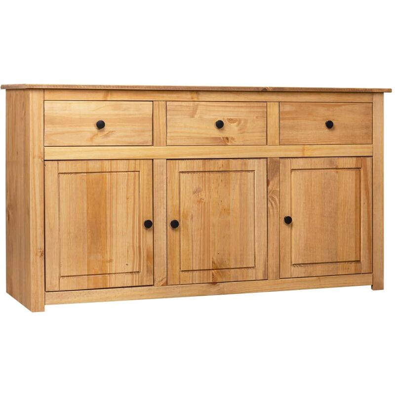 

Aparador de madera maciza de pino estilo Panamá 135x40x80 cm - Marrón