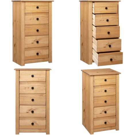 Aparador de madera maciza de pino estilo Panamá 46x40x89 cm - Aparador de pino - Aparador estilo Panamá