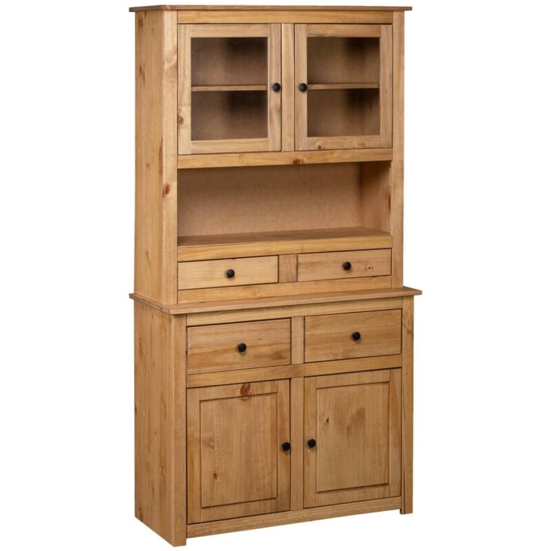 

Aparador de Madera Maciza de Pino Estilo Panamá 93x40,5x180 cm Natural - Marrón - Vidaxl