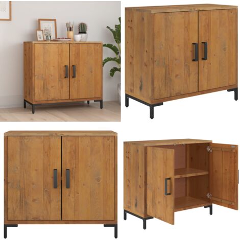 Aparador de madera maciza de pino marrón 75x35x70 cm - Aparador vintage - Aparador de pino