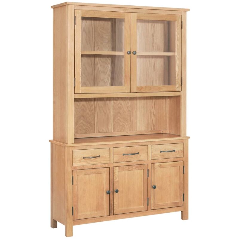 

Aparador de madera maciza de roble 110x33,5x105 cm - Marrón