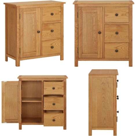 Aparador de madera maciza de roble 70x35x75 cm - Aparador de roble - Almacenamiento