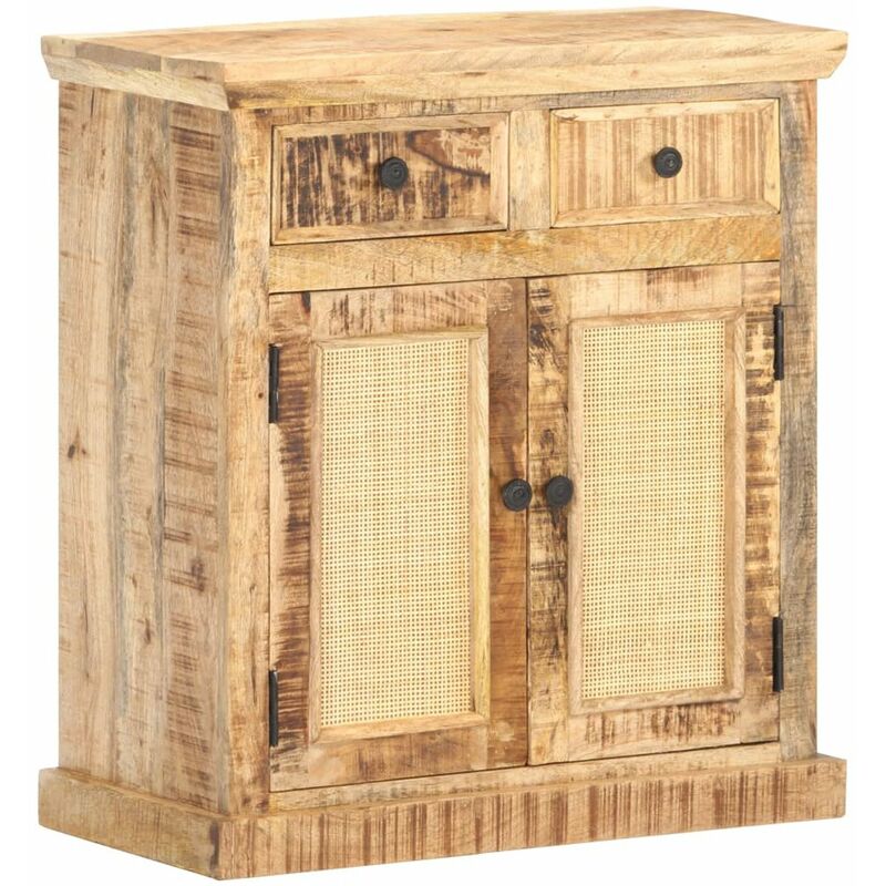 

Aparador de madera maciza mango y cana natural 65x32x70 cm