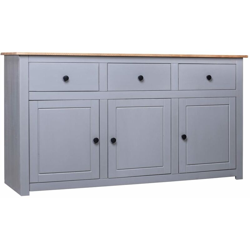 

Aparador de madera maciza pino estilo Panama gris 135x40x80 cm
