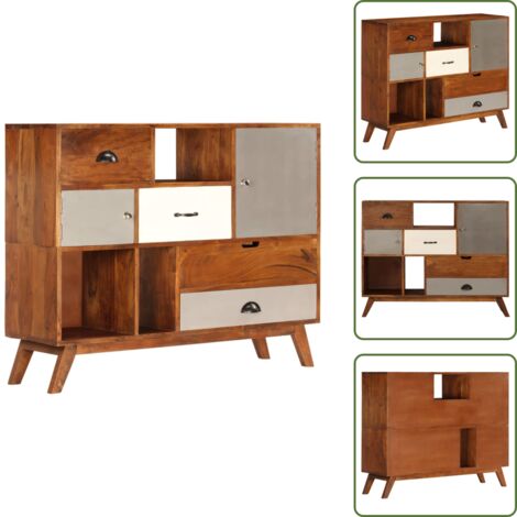Aparador de madera maciza - vidaXL Aparador de madera maciza de acacia 115x35x86 cm - Aparador con cajones