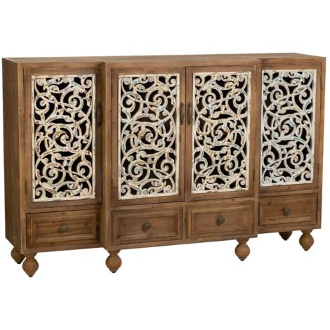 Aparador de madera marrón 160x42x102