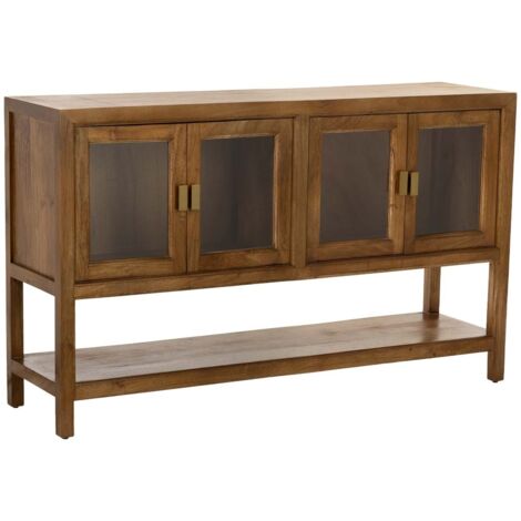 Aparador de madera marrón 4 puertas 150x40x90h cm