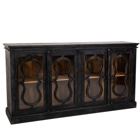 Aparador de madera negro 193x38x96