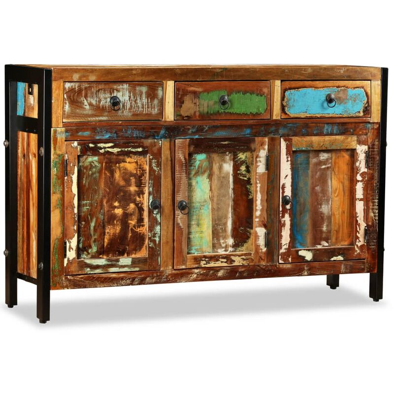 

Aparador de madera reciclada maciza 120x35x76 cm - Marrón