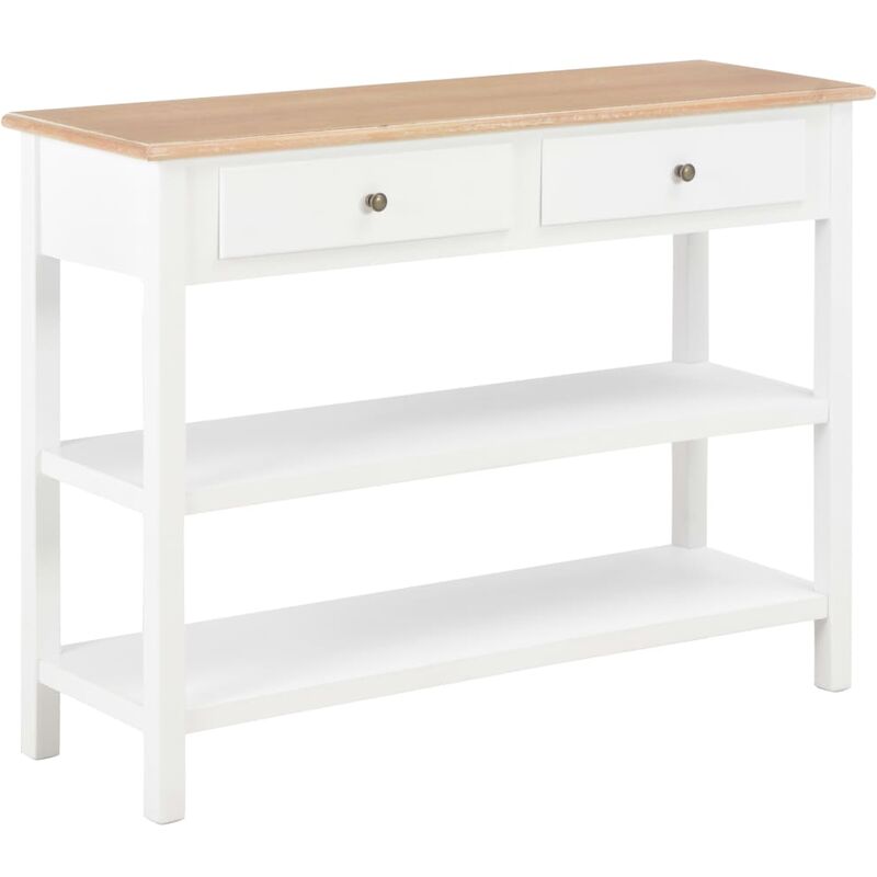 

Aparador de MDF 110x35x80 cm Blanco y Color de Madera 90x30x40 cm - Blanco - Vidaxl