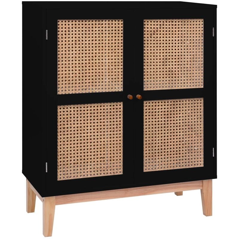 

vidaXL Aparador de MDF y Ratán 80x35x100 cm Negro - Negro