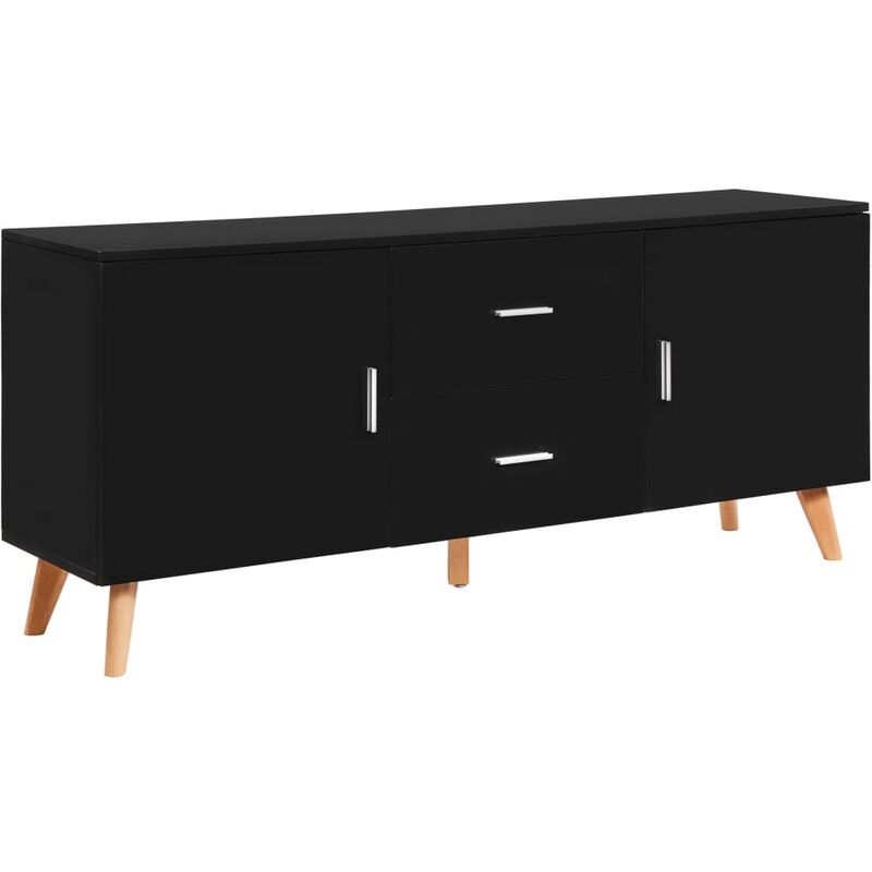 

Aparador de MDF negro 160x40x70 cm
