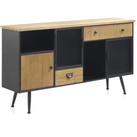 Aparador De Metal Con Tapa De Madera