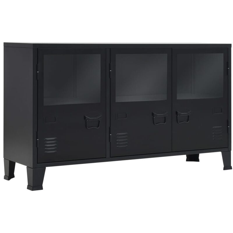 

vidaXL Aparador de metal de estilo industrial 120x35x70 cm negro - Negro