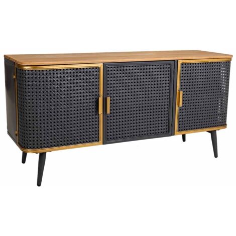 Aparador de metal y madera 3 puertas 118x38x58,5h cm