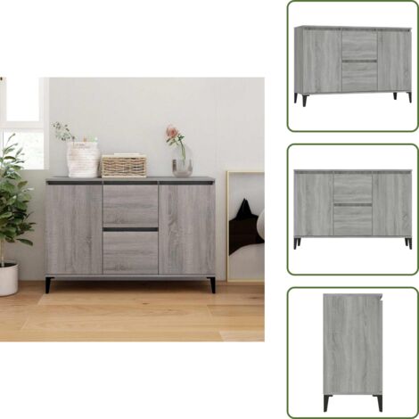 Aparador de pared - vidaXL Aparador de madera contrachapada gris Sonoma 102x35x70 cm - Aparador de madera contrachapada