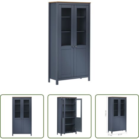 Aparador de pino -  Aparador Hill madera de pino gris 85x37x170,5 cm