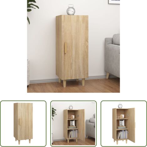 Aparador de roble -  Aparador de madera contrachapada roble Sonoma 34,5x34x90 cm