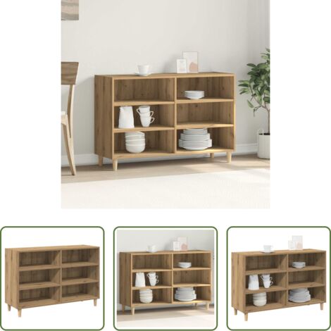 Aparador de roble - Aparador de madera de ingeniería roble artisan 103,5x35x70 cm