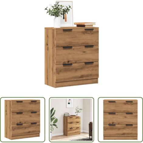 Aparador de roble - Aparador de madera de ingeniería roble artisan 60x30x70 cm