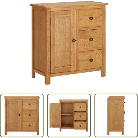 Aparador de roble -  Aparador de madera maciza de roble 70x35x75 cm