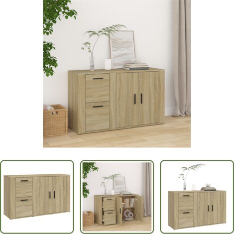 Aparador de roble -  Aparador madera contrachapada roble Sonoma 100x33x59,5 cm