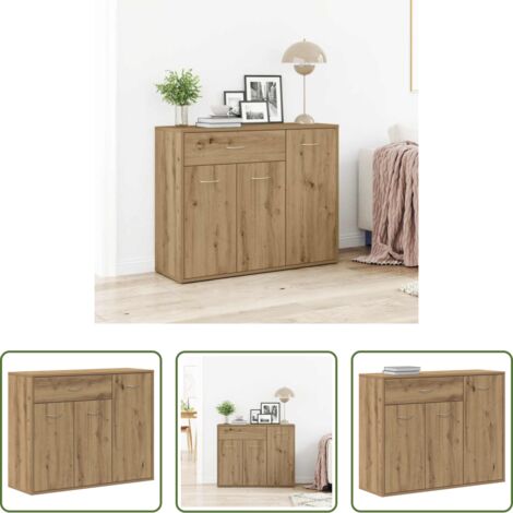 Aparador de roble -  Aparador madera de ingeniería roble artisian 88x30x70 cm
