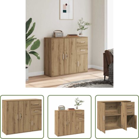 Aparador de roble -  Aparador Roble Artisan 91x29,5x75 cm Madera de ingeniería