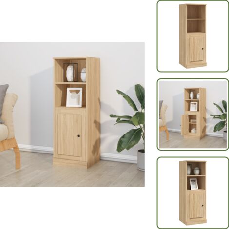 Aparador de roble Sonoma - vidaXL Aparador alto madera contrachapada roble Sonoma 36x35,5x103,5cm - Aparador de almacenamiento