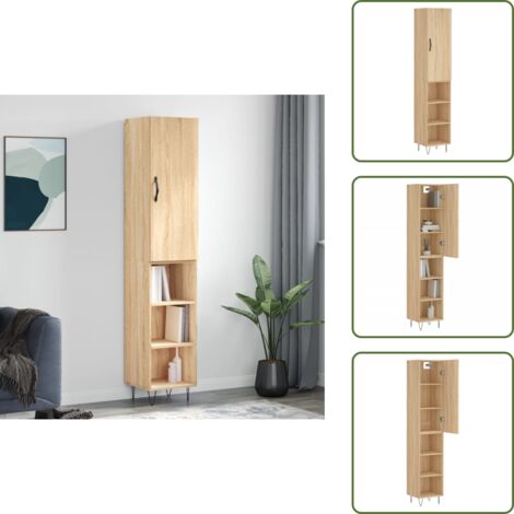 Aparador de roble Sonoma - vidaXL Aparador de madera contrachapada roble Sonoma 34,5x34x180 cm -
