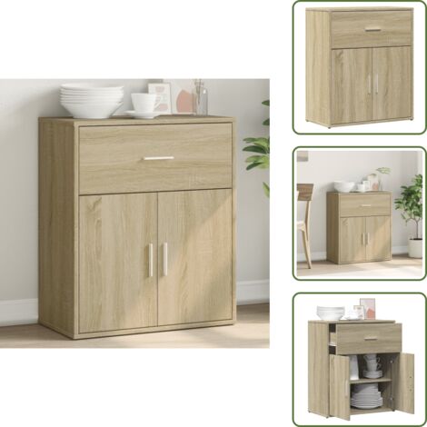 Aparador de roble Sonoma - vidaXL Aparador de madera de ingeniería roble Sonoma 60x31x70 cm -
