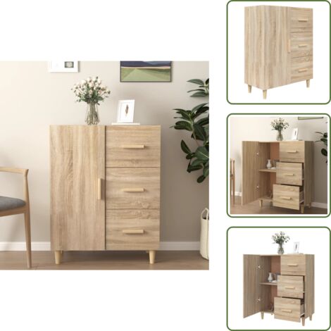 Aparador de roble Sonoma - vidaXL Aparador de madera de ingeniería roble Sonoma 69,5x34x90 cm -