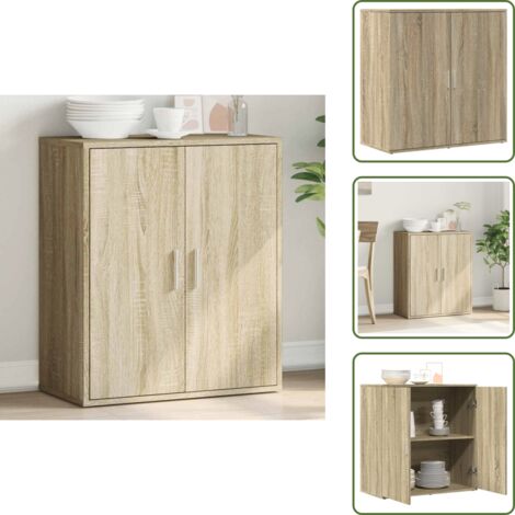 Aparador de roble Sonoma - vidaXL Aparador de madera de ingeniería roble Sonoma 79x38x80 cm -