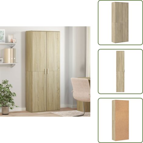 Aparador de roble - vidaXL Aparador alto madera de ingeniería roble Sonoma 70x35x180 cm - Aparador Sonoma