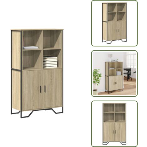 Aparador de roble - vidaXL Aparador alto madera ingeniería roble Sonoma 79,5x35,5x137,5 cm - Aparador decorativo