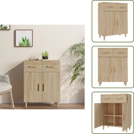 Aparador de roble - vidaXL Aparador de madera contrachapada roble Sonoma 69,5x34x89 cm - Aparador decorativo