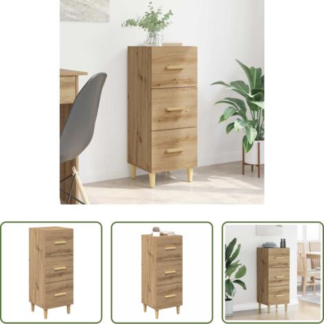 Aparador de roble -  Vitrina Roble artisan 34.5 x 34 x 90 cm Madera contrachapada