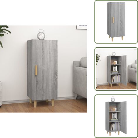 Aparador de salón - vidaXL Aparador de madera contrachapada gris Sonoma 34,5x34x90 cm - Aparador de almacenamiento