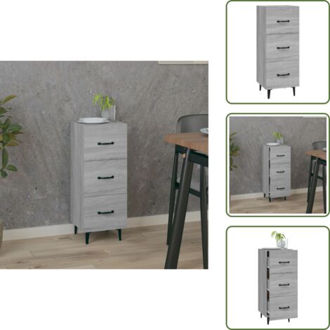 Aparador de salón - vidaXL Aparador madera de ingeniería gris Sonoma 34,5x34x90 cm - Aparador con cajones