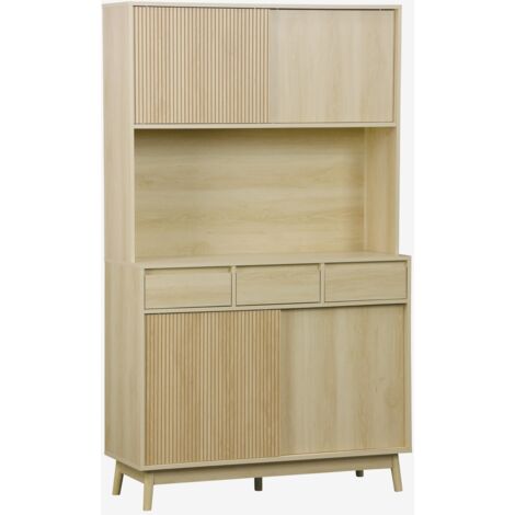 Aparador decorado en madera 4 puertas 3 cajones, 110cm