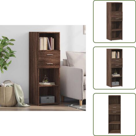 Aparador decorativo - vidaXL Aparador alto madera de ingeniería marrón roble 40x42,5x124 cm - Muebles modernos